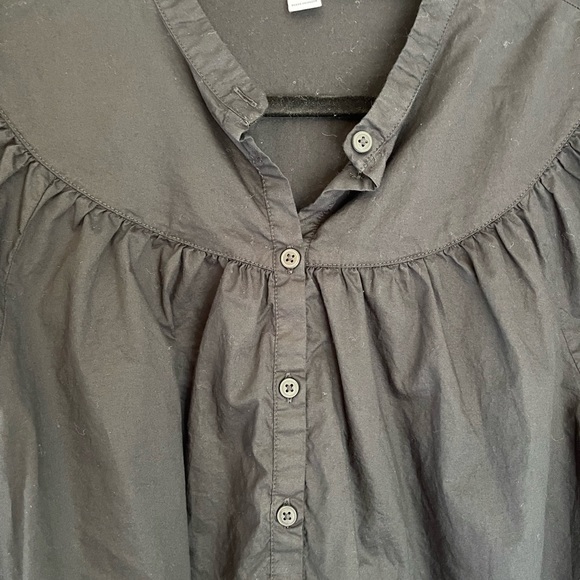 NWT Puff-Sleeve Henley Button Shirt Black Size XL - Picture 5 of 6